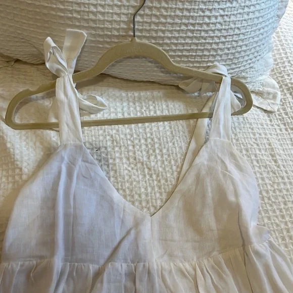 Dissh Ariana Linen White Dress - Picture 3 of 7